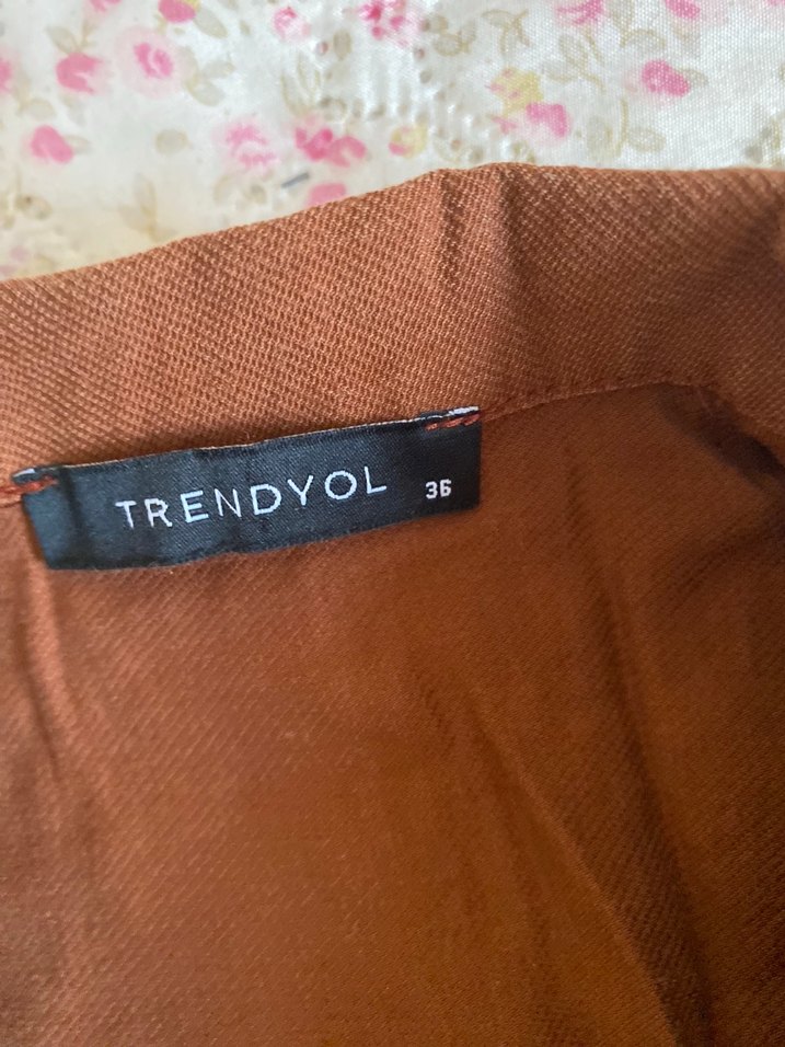 Kahverengi Kemerli Uzun Kadın Tulum - Görsel 5