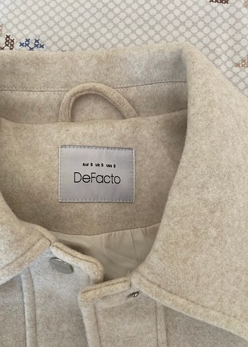 Bej Düğmeli Midi Kadın Yün Kaban - Görsel 5