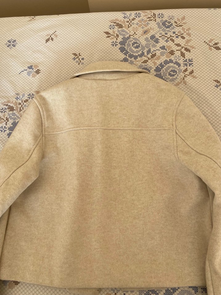 Bej Düğmeli Midi Kadın Yün Kaban - Görsel 4