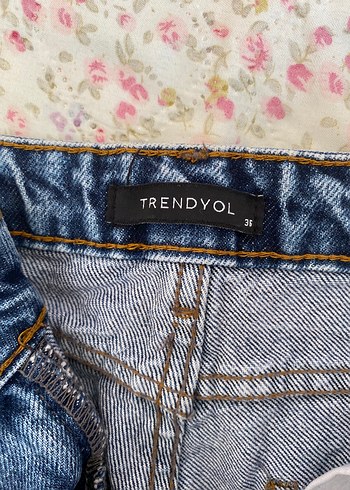 Gri Mavi Bağlama Desenli Salaş Kadın Kot Pantolon - Görsel 3