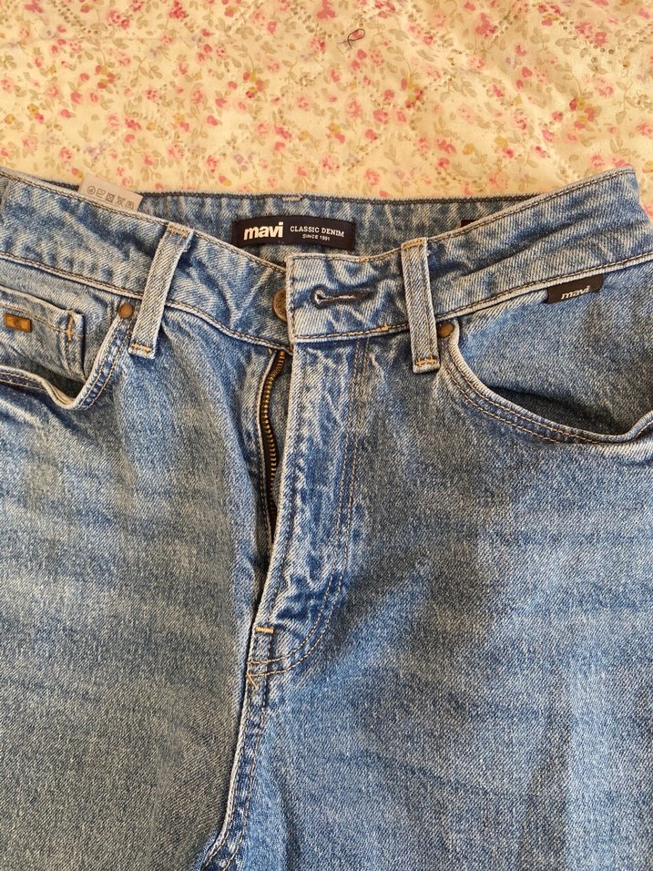 Mavi Rahat Kesim Midi Kadın Kot Pantolon - Görsel 4