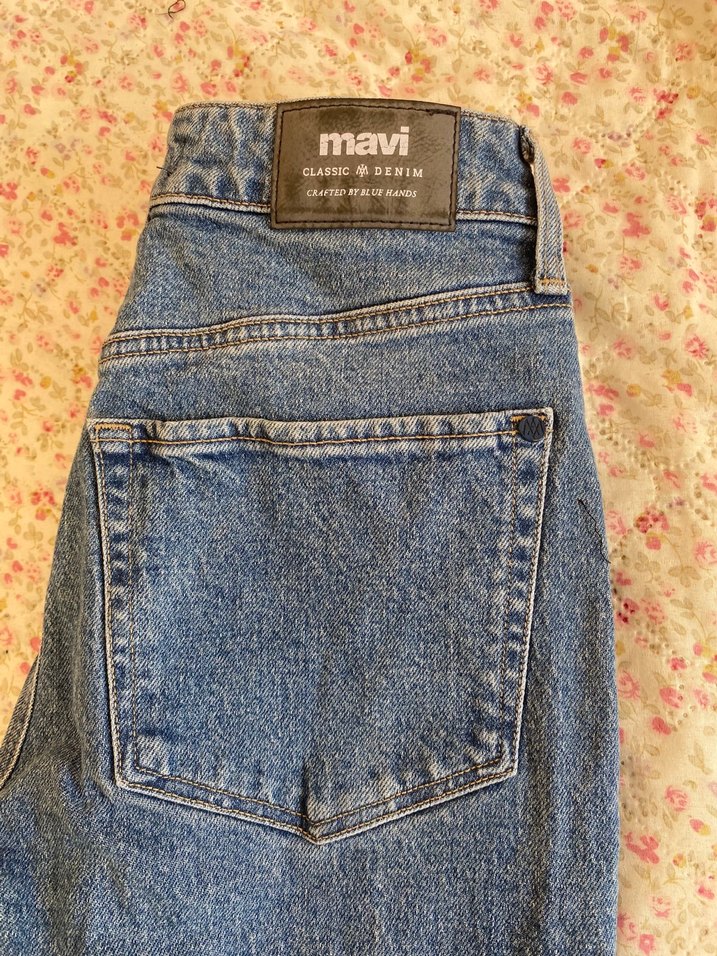 Mavi Rahat Kesim Midi Kadın Kot Pantolon - Görsel 5