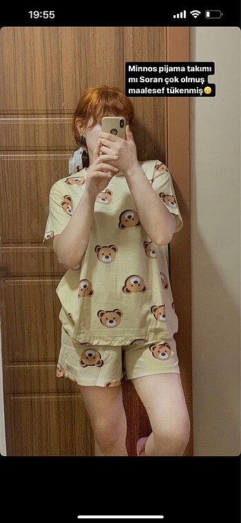 m Beden Şortlu pijama taking