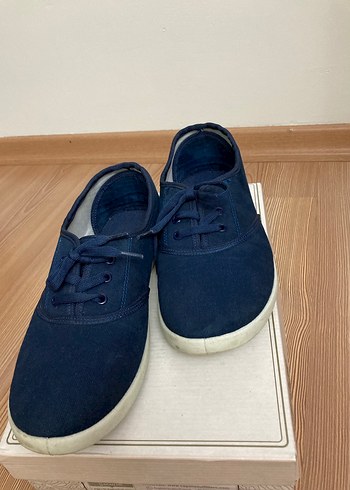 Lacivert Düz Tabanlı Kadın Spor Ayakkabı - Görsel 4