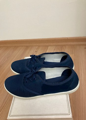 Lacivert Düz Tabanlı Kadın Spor Ayakkabı - Görsel 5