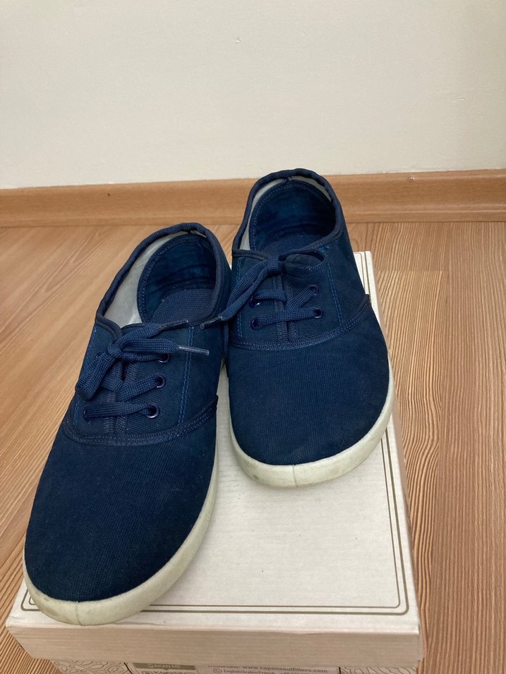 Lacivert Düz Tabanlı Kadın Spor Ayakkabı - Görsel 4