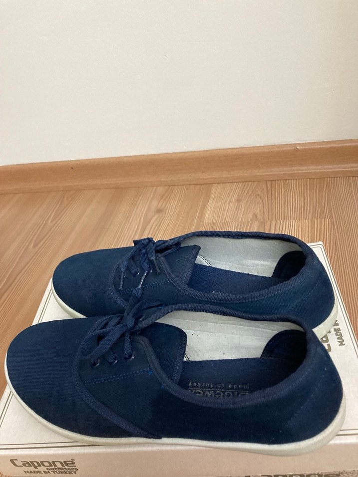 Lacivert Düz Tabanlı Kadın Spor Ayakkabı - Görsel 2