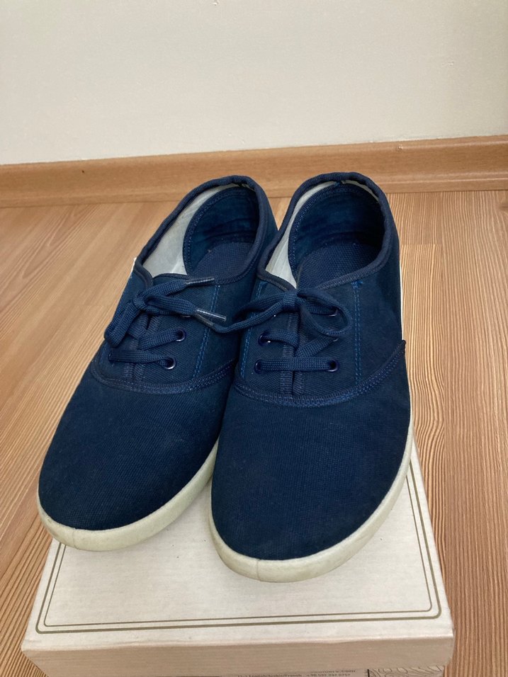 Lacivert Düz Tabanlı Kadın Spor Ayakkabı - Görsel 3