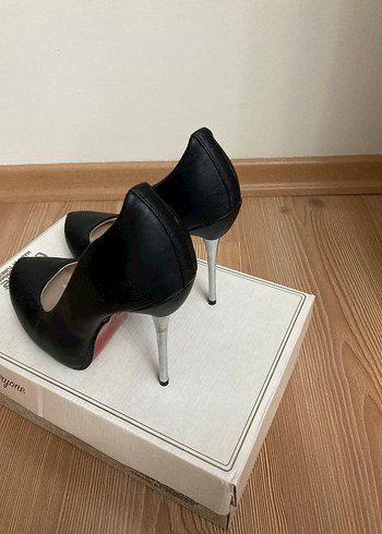 Siyah Dolgu Topuklu Kadın Stiletto - Görsel 2