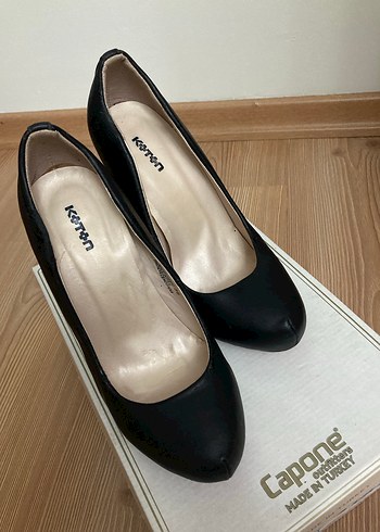 Siyah Dolgu Topuklu Kadın Stiletto - Görsel 6