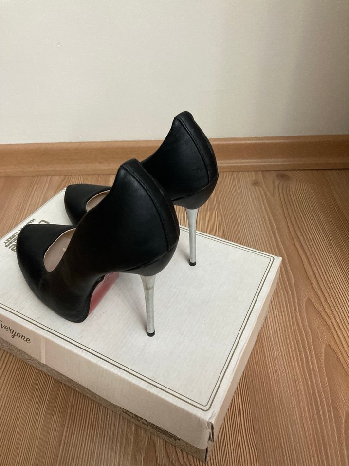 Siyah Dolgu Topuklu Kadın Stiletto - Görsel 2