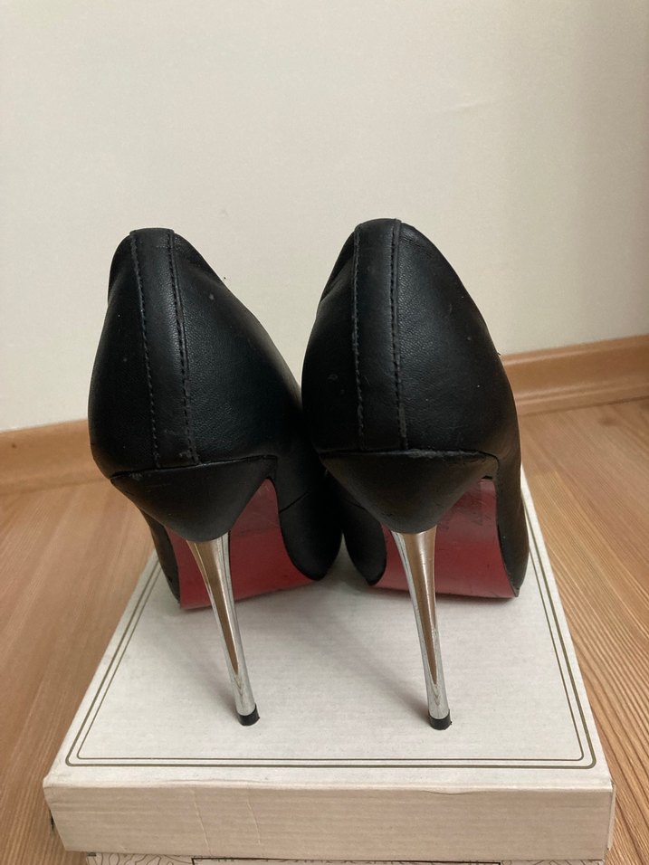 Siyah Dolgu Topuklu Kadın Stiletto - Görsel 5