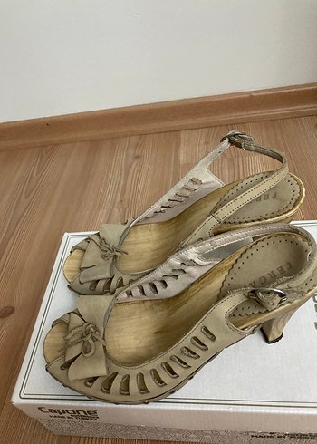 Bej Platform Topuklu Bohem Sandalet - Görsel 4