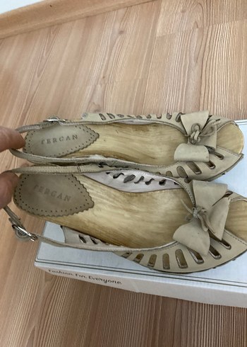 Bej Platform Topuklu Bohem Sandalet - Görsel 6