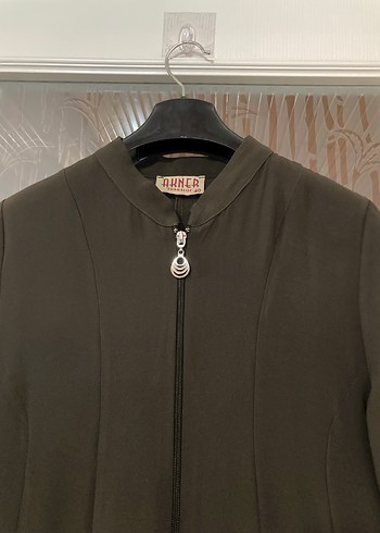 Kadın kına yeşili renginde Uzun ferace - Görsel 5