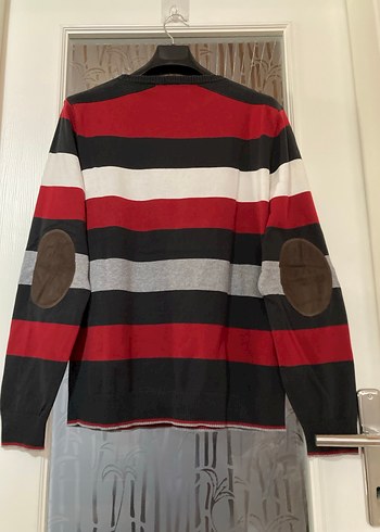 Çizgili Pamuklu Erkek Triko Kazak - Görsel 9