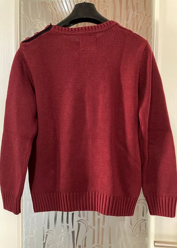 Bordo Örgü Erkek Çocuk Kazak - Görsel 11