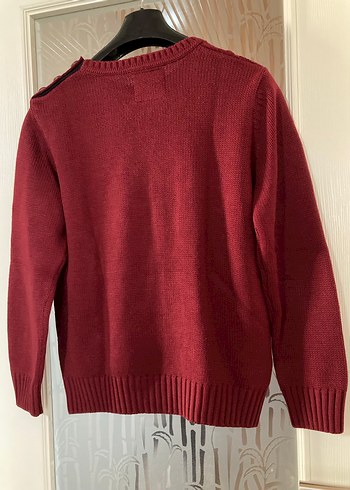 Bordo Örgü Erkek Çocuk Kazak - Görsel 4