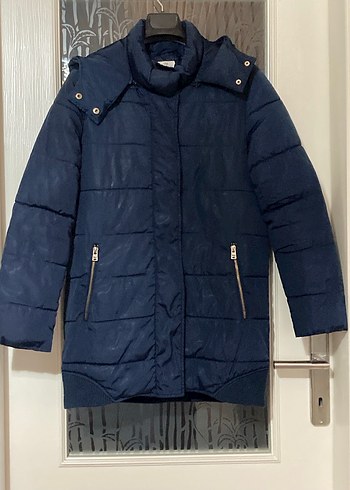 Lacivert Kadın Midi Kaban - Görsel 11