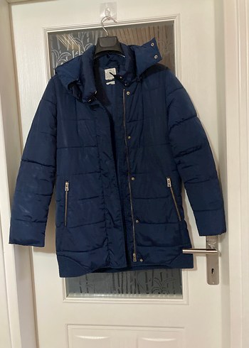 Lacivert Kadın Midi Kaban - Görsel 4