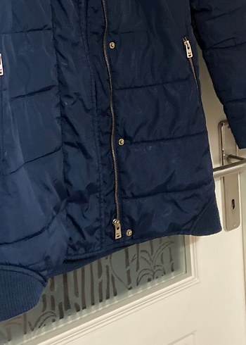 Lacivert Kadın Midi Kaban - Görsel 15