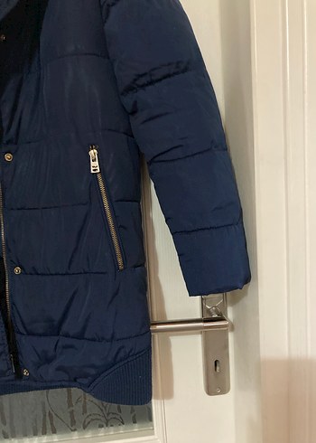 Lacivert Kadın Midi Kaban - Görsel 9