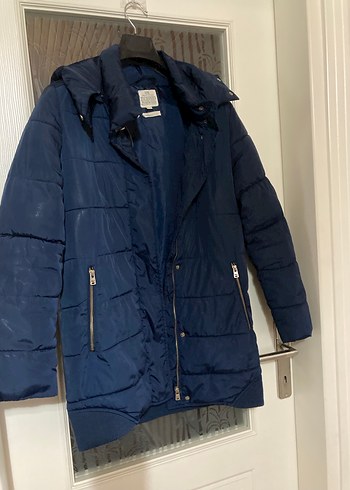 Lacivert Kadın Midi Kaban - Görsel 6