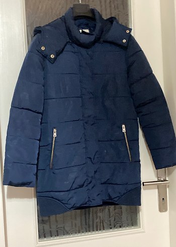 Lacivert Kadın Midi Kaban - Görsel 2