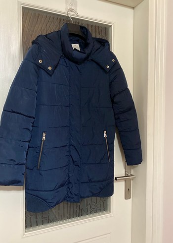 Lacivert Kadın Midi Kaban - Görsel 3