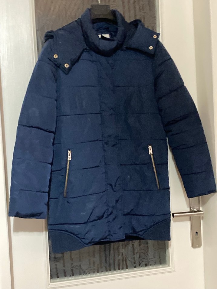 Lacivert Kadın Midi Kaban - Görsel 2