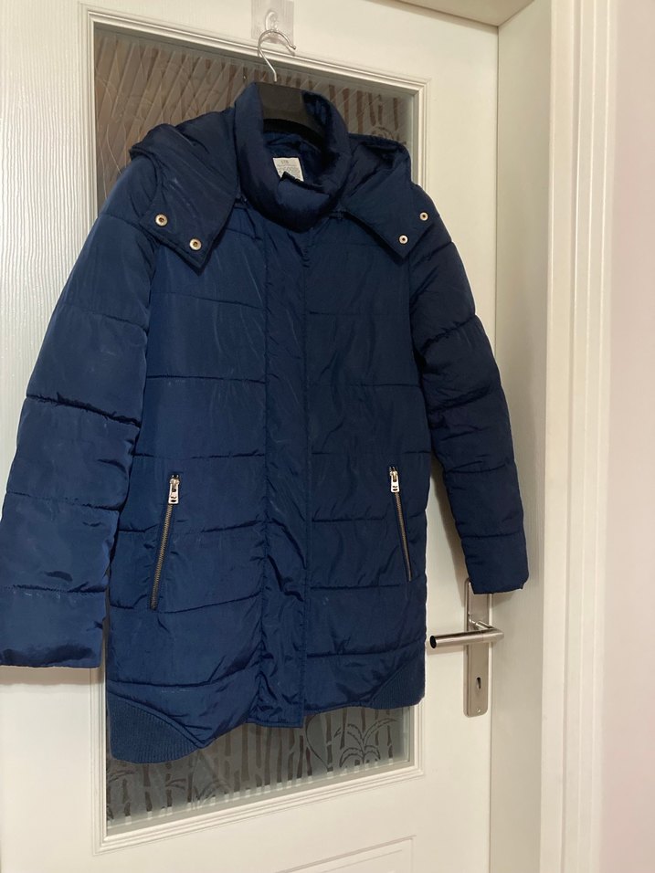 Lacivert Kadın Midi Kaban - Görsel 3