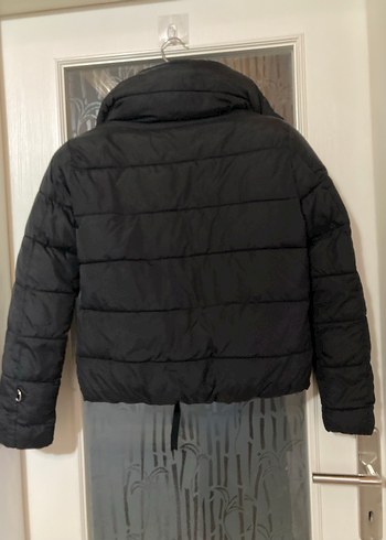 Kadın Siyah Mini Kışlık Fermuarlı Mont - Görsel 11