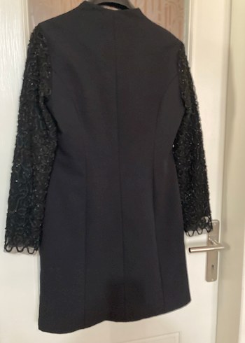 Kadın Siyah Uzun Kaban, Kürklü Detaylı, Gotik - Görsel 8