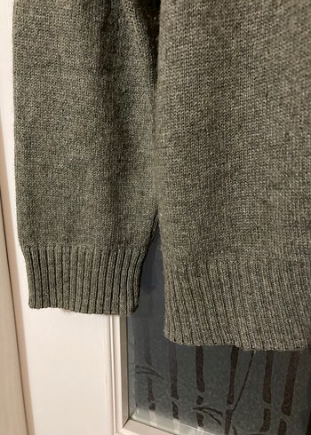 Yeşil renkli önü kare desenli hırka - Görsel 9