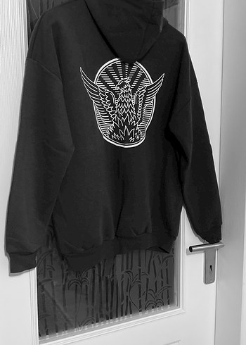 Kapüşonlu Siyah Kadın Sweatshirt - Görsel 6