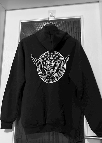 Kapüşonlu Siyah Kadın Sweatshirt - Görsel 9