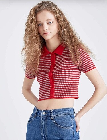 Defacto Polo Yaka Crop