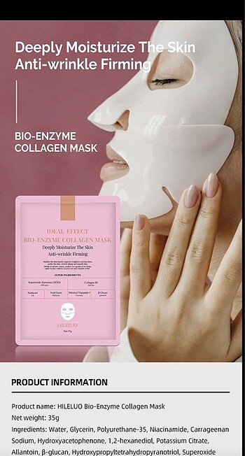  Beden Kolajen, eriyen maske