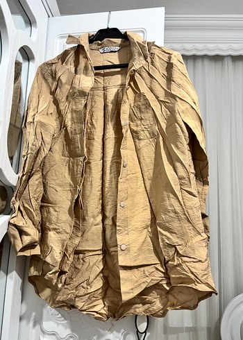 Kadın Beyaz Midi Keten Uzun Kollu Elbise - Görsel 5