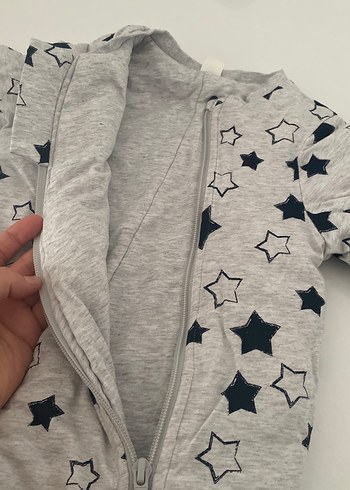 Gri Erkek Bebek Fermuarlı Tulumu - Görsel 2