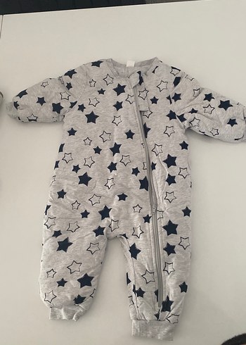 Gri Erkek Bebek Fermuarlı Tulumu - Görsel 3