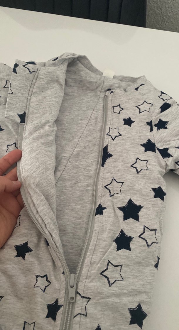 Gri Erkek Bebek Fermuarlı Tulumu - Görsel 2