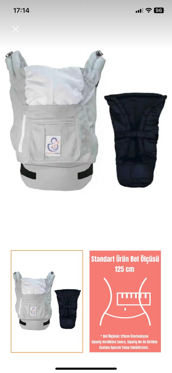 Gri Bebek Taşıyıcı Kanguru (Solomom Baby) - Görsel 3