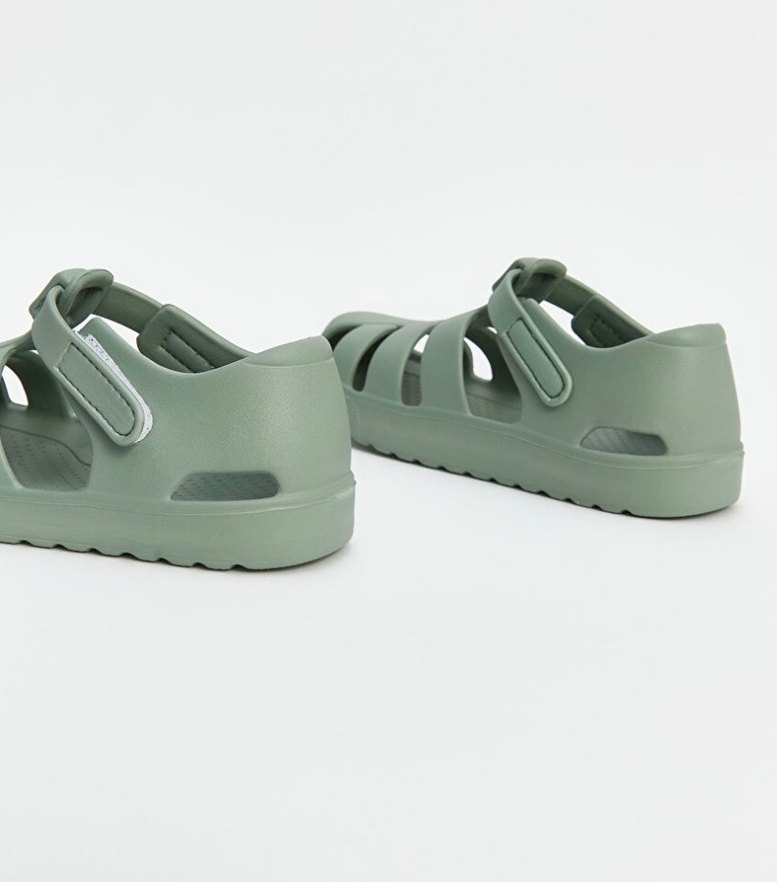 Erkek Çocuk Yeşil Renk Cırtlı Sandalet - Görsel 3