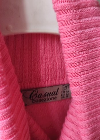 Pembe Yün Boğazlı Kadın Kazak - Görsel 5