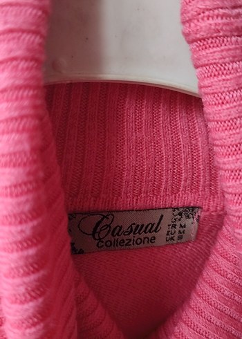 Pembe Yün Boğazlı Kadın Kazak - Görsel 6