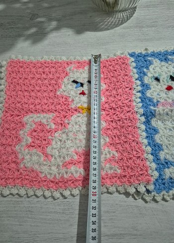 Pastel Renkli El Örgüsü Banyo lifi - Görsel 3