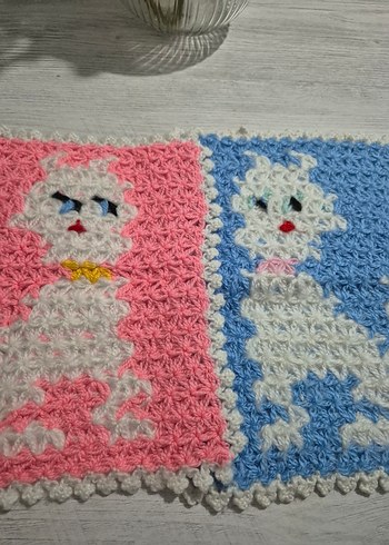 Pastel Renkli El Örgüsü Banyo lifi - Görsel 2