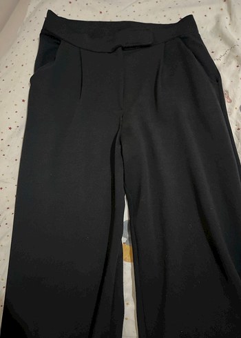 Kadın Siyah Kumaş cirtli Pantolon - Görsel 3