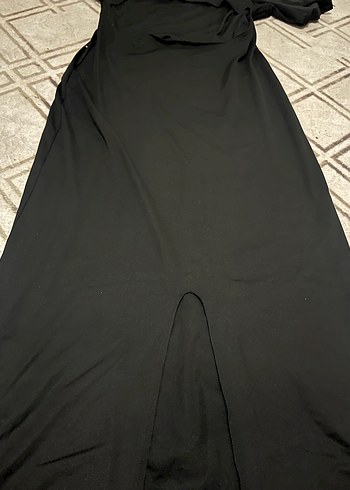 Uzun Siyah Pul Detaylı Elbise - Görsel 4